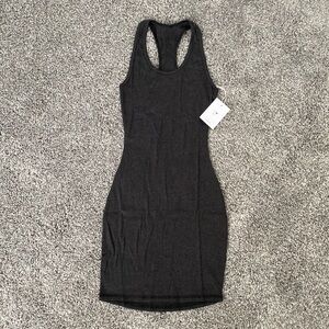 Gymshark Rib Dress In Midnight Black Marl NEW Size Small